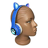 Bluetooth навушники дитячі cat ear vzv-23m сині, фото 5