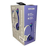 Bluetooth навушники дитячі cat ear vzv-23m сині, фото 8