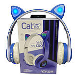 Bluetooth навушники дитячі cat ear vzv-23m сині, фото 7