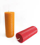 Свічки катані з кольорової вощини висота 13 см діаметр 4,8 см, фото 2
