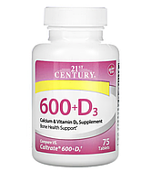600+D3 - 75 таблеток - 21st Century (Кальций и витамин Д3 21 Сенчури)