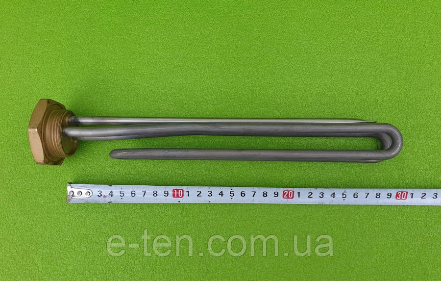 Тен гнутий (нержавійка) 3000W на різьбі 1¼" (42мм) / 220V / L довжина = 300мм  (KAWAI)