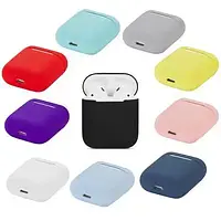 Чехол силиконовый на наушники Airpods 2 черный silicone case