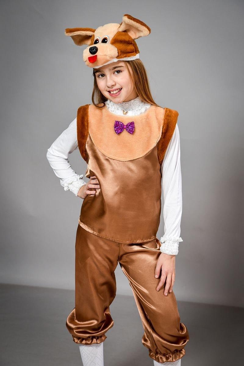 Новорічний костюм собаки для дівчат атласний розмір 30-34