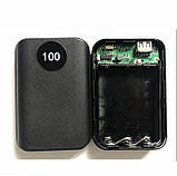 Корпус коробка для POWER BANK 18650х3 чорний, фото 6