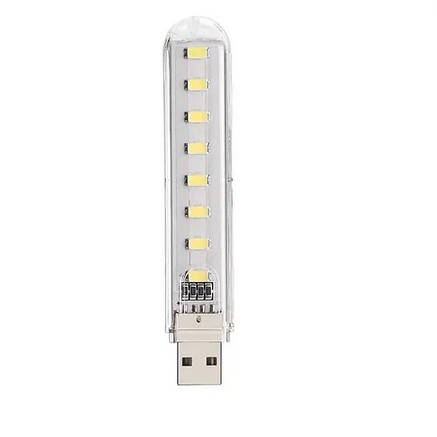 USB LED-лампа світильник нічник на 8 світлодіодів 5 V 4 W під Power bank, фото 1