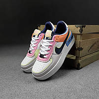Женская обувь Найк Аир Форс 1 Шедоу разноцветные. Кроссовки женски весна лето Nike Air Force 1 Shadow цветные