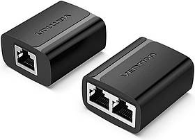 Розгалужувач витої пари Vention RJ45 1 до 2 розширення мережевих портів, 100 метрів передачі, 100 Мбіт/с Чорний IPTB0