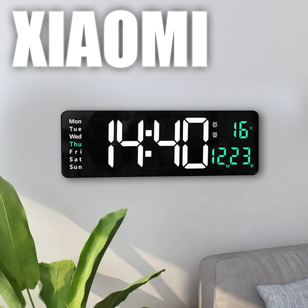 Настенные электронные часы с большими цифрами, термометр, календарь ...