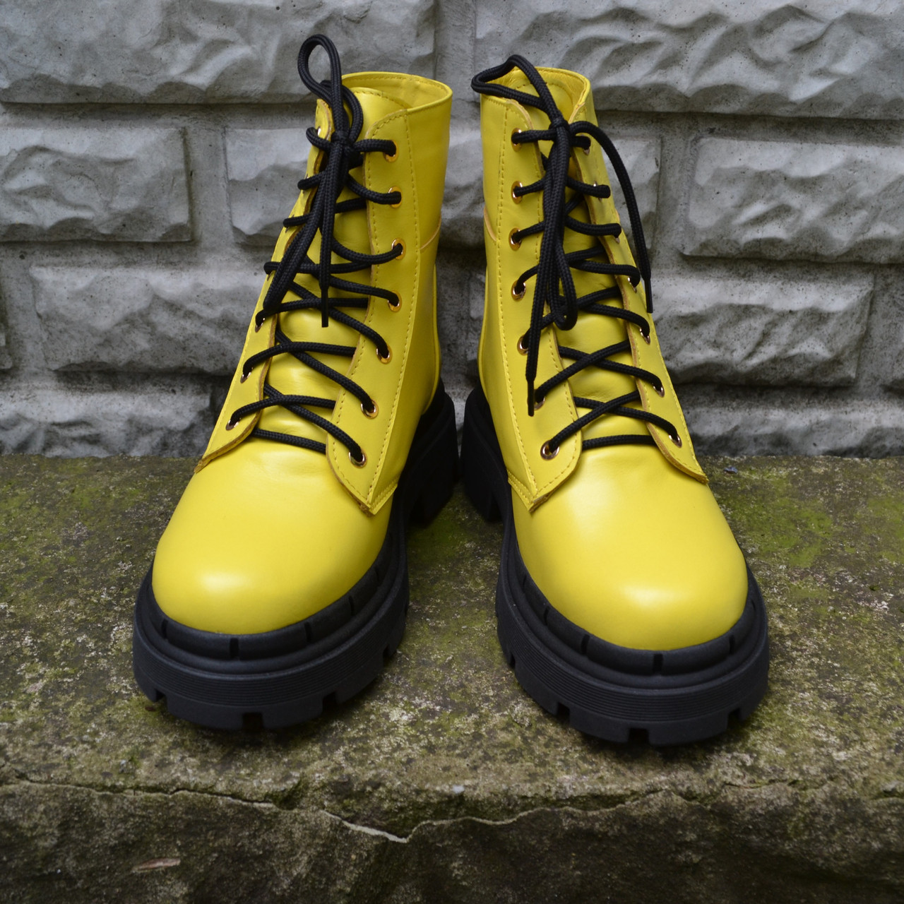 Кожаные ботинки на низком ходу со шнурками - фото 7 - id-p1712136084