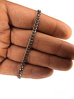 Мужская серебряная цепь на руку из нержавеющей стали 21 см / 3 мм