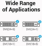 Відео перехідник Vention DVI-I 24+5 до VGA Конвертер 1080P для комп'ютера, відеокартита ін. Чорний ECFB0, фото 6