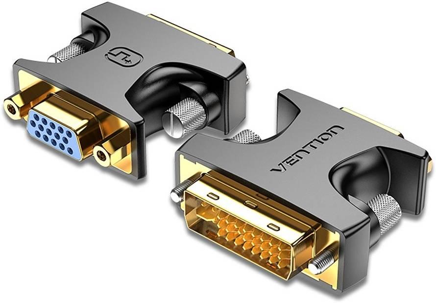 Відео перехідник Vention DVI-I 24+5 до VGA Конвертер 1080P для комп'ютера, відеокартита ін. Чорний ECFB0