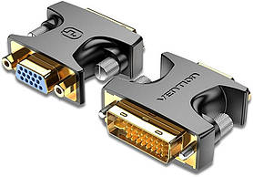Відео перехідник Vention DVI-I 24+5 до VGA Конвертер 1080P для комп'ютера, відеокартита ін. Чорний ECFB0