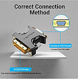 Відео перехідник Vention DVI-I 24+5 до VGA Конвертер 1080P для комп'ютера, відеокартита ін. Чорний ECFB0, фото 4