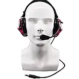 Активні навушники Earmor M32 mod3 для стрільби, тактичні, захисні з мікрофоном від Opsmen — Рожевий, фото 9