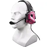 Активні навушники Earmor M32 mod3 для стрільби, тактичні, захисні з мікрофоном від Opsmen — Рожевий, фото 11