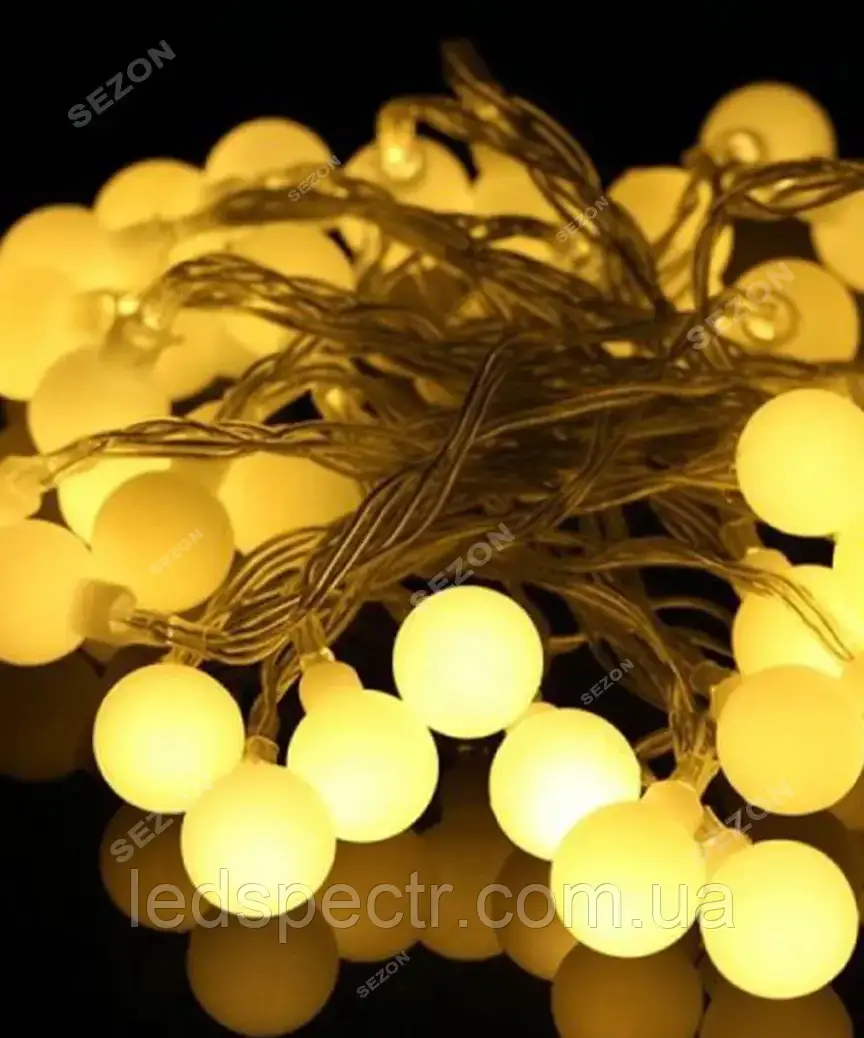 Гірлянда Фігурки 20 LED, "КУЛЬКИ", 5м+ перехідник, білий теплий