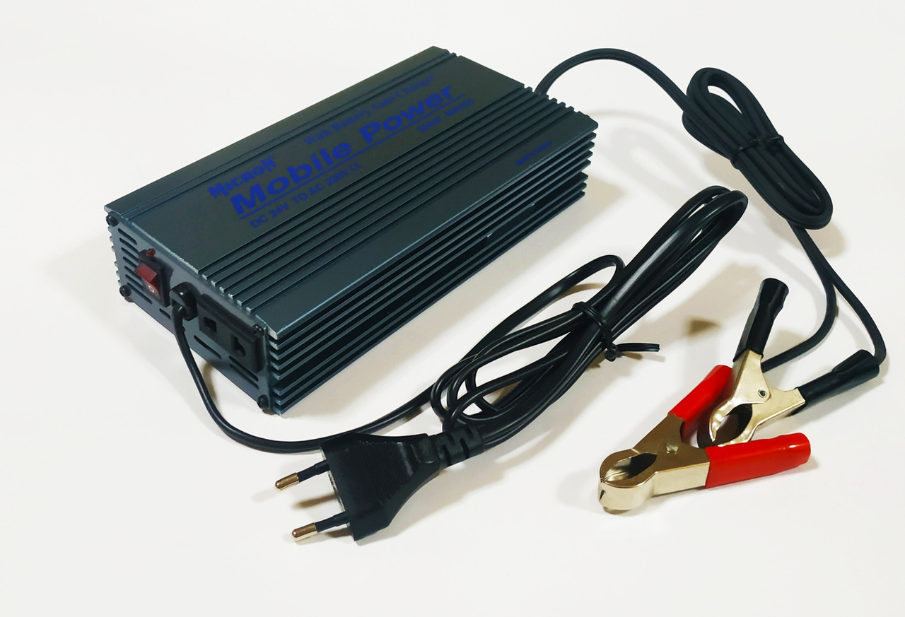 Перетворювач Micron 24V-220V 300W (Real) із зарядним пристроєм для акумулятора