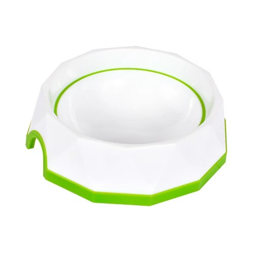 Миска AnimAll Діамант для собак та котів зелено-біла - 500 мл