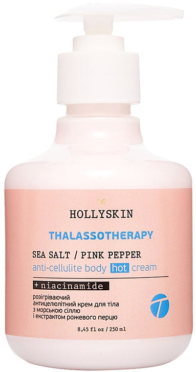 Розігрівальний антицелюлітний крем для тіла Hollyskin Thalassotherapy Sea Salt Pink Pepper Anti-cellulite Body Hot Cream, фото 1