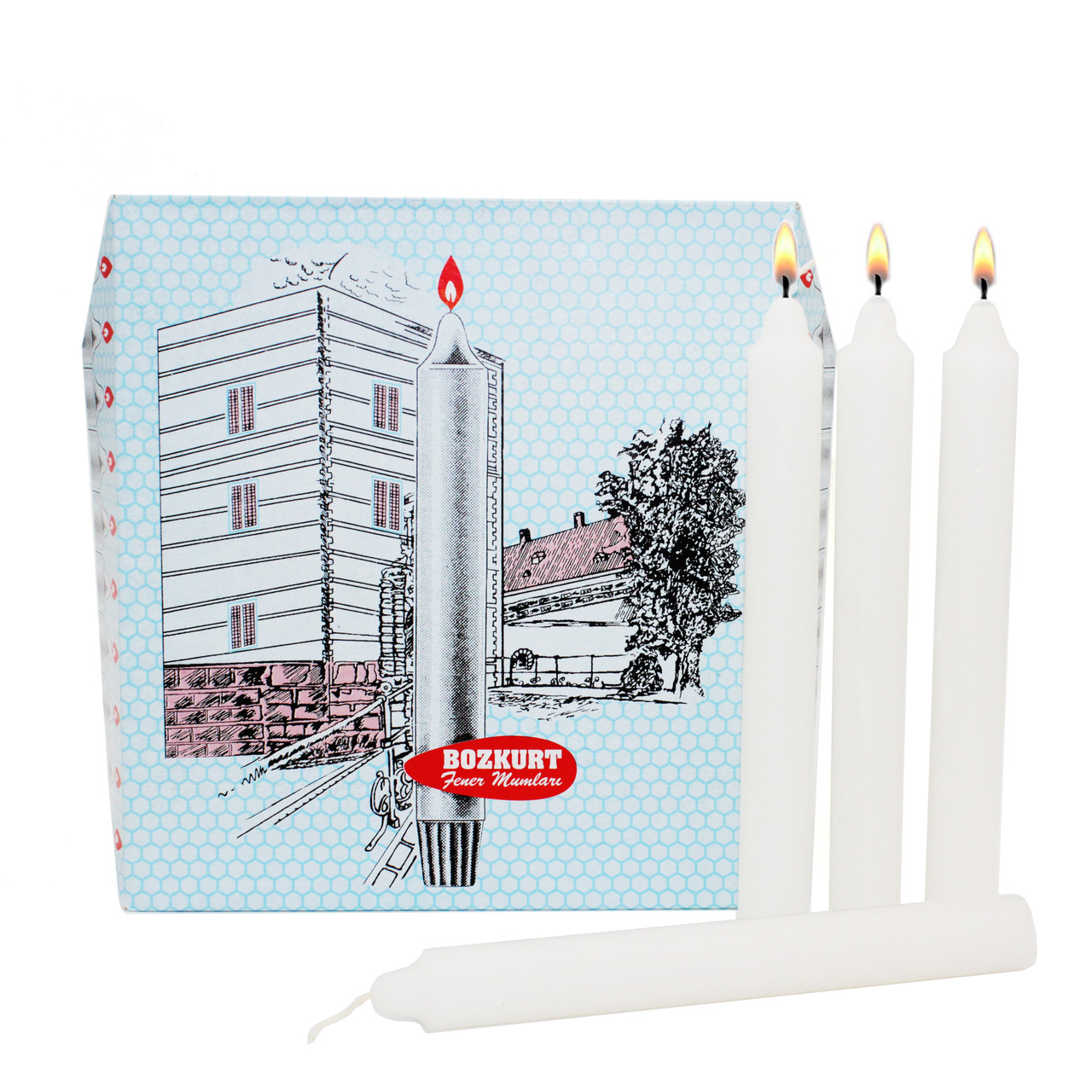 Свічки білі довгі господарські парафінові довготривалого горіння для серверування розмір 178×19 мм 20 шт