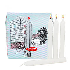 Свічки білі довгі господарські парафінові довготривалого горіння для серверування розмір 178×19 мм 20 шт