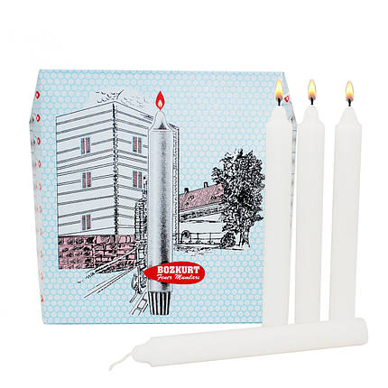 Свічки білі довгі господарські парафінові довготривалого горіння для серверування розмір 178×19 мм 20 шт, фото 1