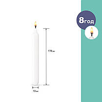 Свічки білі довгі господарські парафінові довготривалого горіння для серверування розмір 178×19 мм 20 шт, фото 5