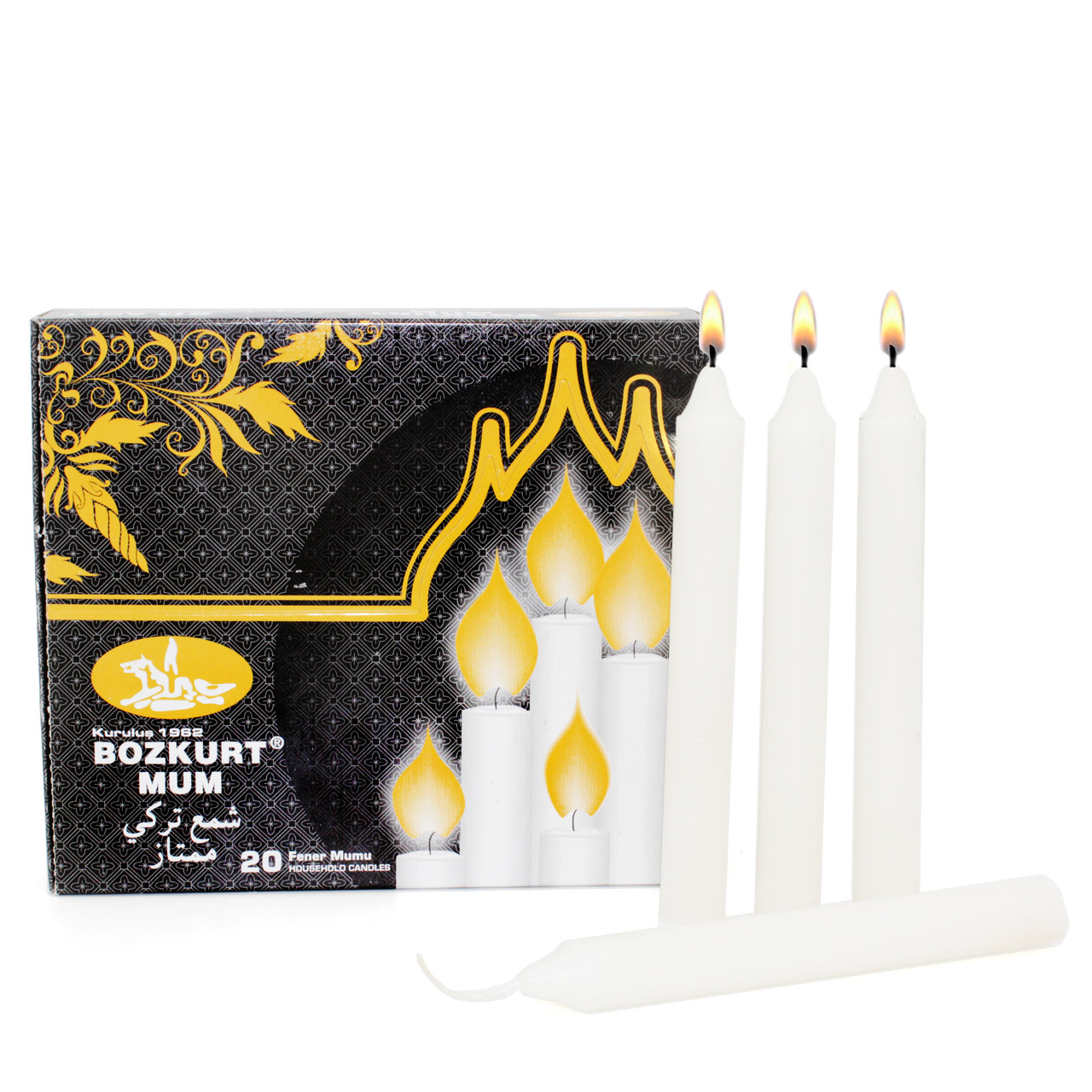 Свічки білі господарські парафінові довгі столові довготривалого горіння розміри 140×16 мм упаковка 20 шт