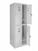 Шкаф металлический для одежды двухуровневый с нижней полкой LEVMETAL ШОМ нп 2/30/2 (180х60х50)