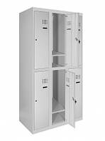 Шкаф металлический для одежды двухуровневый с нижней полкой LEVMETAL ШОМ нп 2/30/3 (180х90х50)
