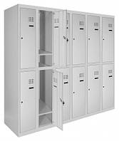 Шкаф металлический для одежды двухуровневый с нижней полкой LEVMETAL ШОМ нп 2/40/6 (180х240х50)