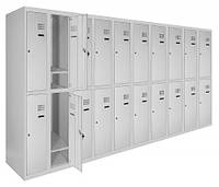Шкаф металлический для одежды двухуровневый с нижней полкой LEVMETAL ШОМ нп 2/40/10 (180х400х50)