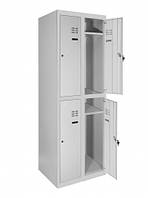 Шкаф металлический для одежды двухуровневый с верхней полкой LEVMETAL ШОМ вп 2/30/2 (180х60х50)