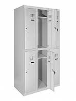 Шкаф металлический для одежды двухуровневый с верхней полкой LEVMETAL ШОМ вп 2/30/3 (180х90х50)