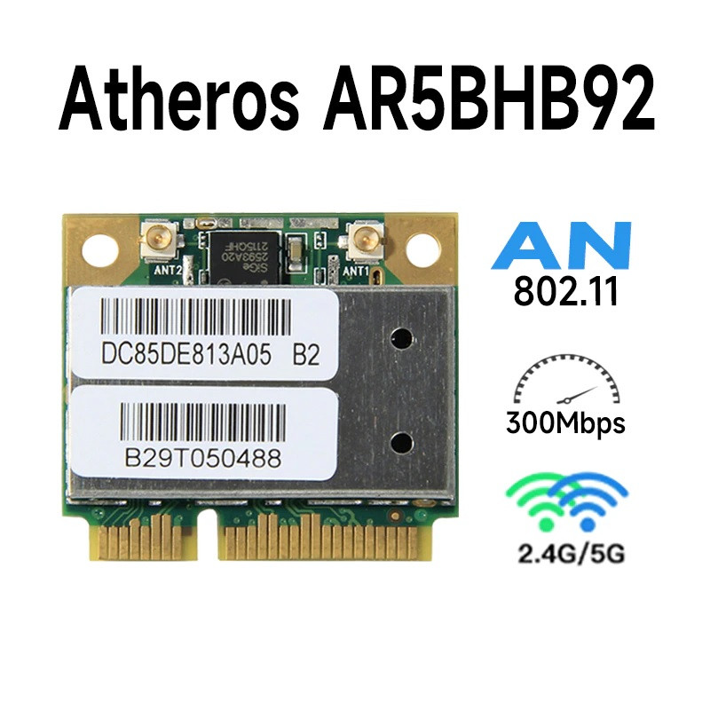 Wi-fi модуль HalfSize Mini PC Qualcomm Atheros AR5BHB92 802.11 b,g, 300Mbps #