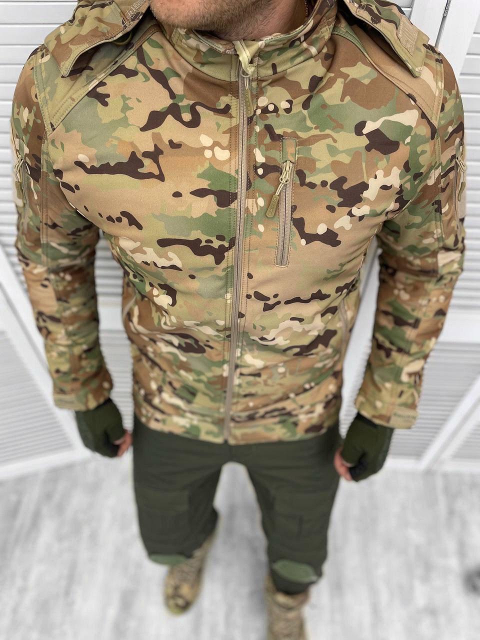 Тактична куртка soft shell зима осінь, армійська куртка тактична камуфляж камуфляж софтшелл, військова зимова куртк