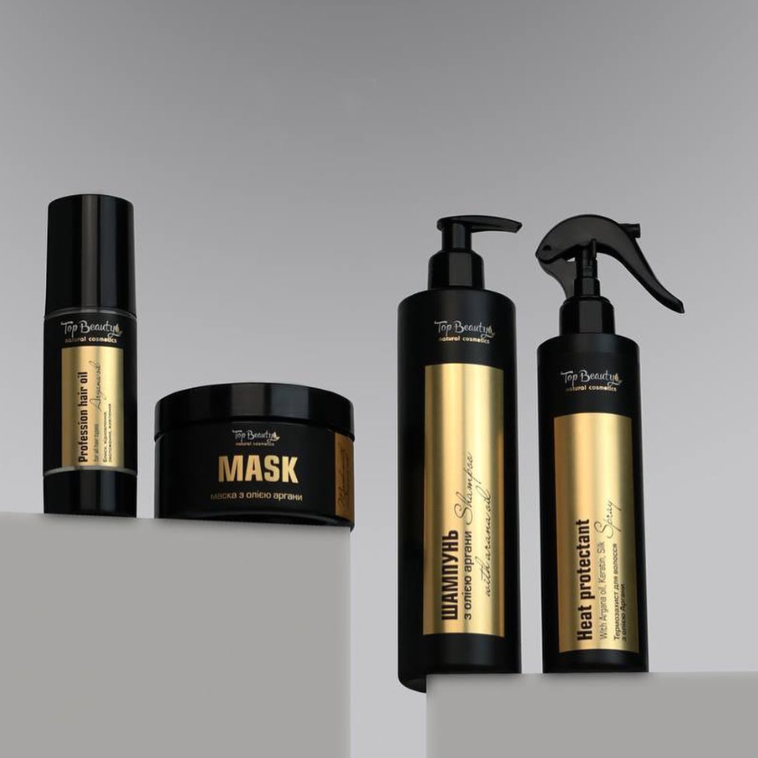 Набір для догляду за волоссям з маслом Аргани та Кератином Top Beauty, фото 1