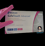 Перчатки нитриловые медиком: Medicom safetouch M Pink (100 шт), нестерильные неопудренные розовые, М