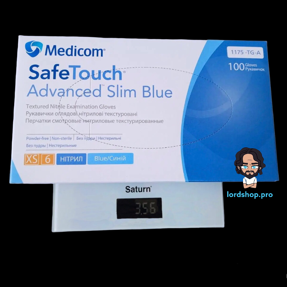 Перчатки нитриловые медиком: Medicom safetouch S Coul Blue (100 шт), неопудренные фиолетовые, С - фото 7 - id-p1712186420