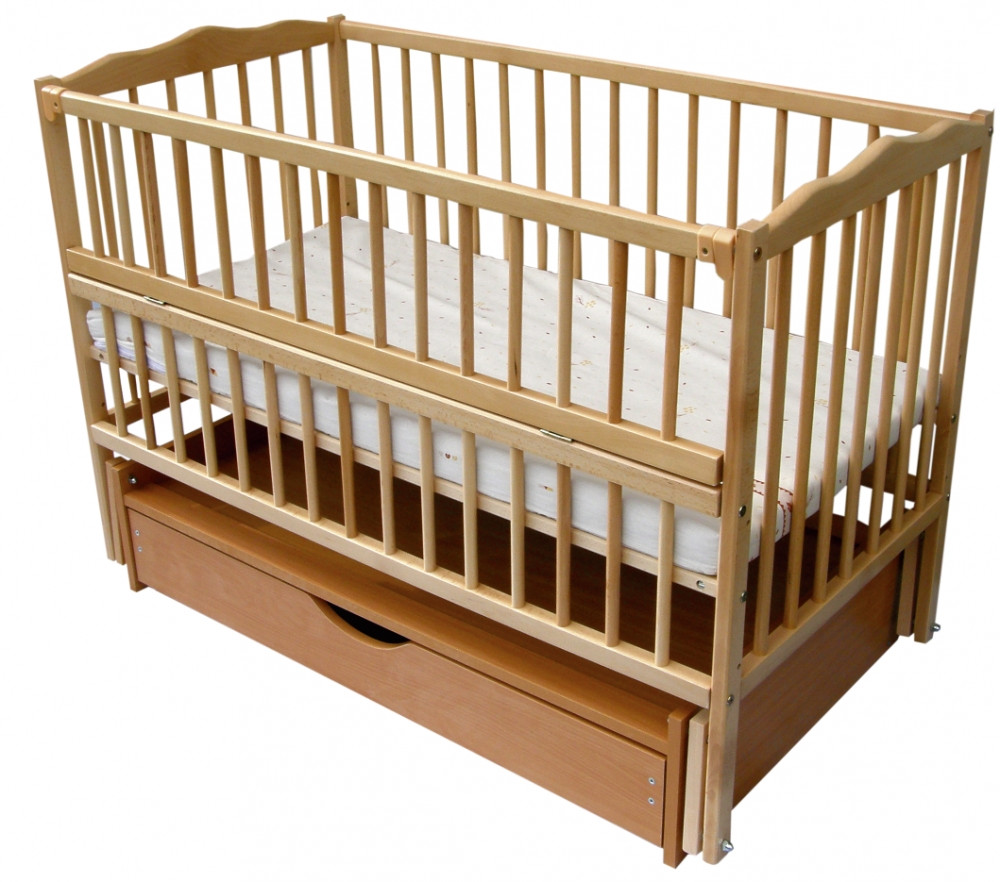 Ліжко Дубок Веселка з ящиком натуральний, бежевий, фото 1