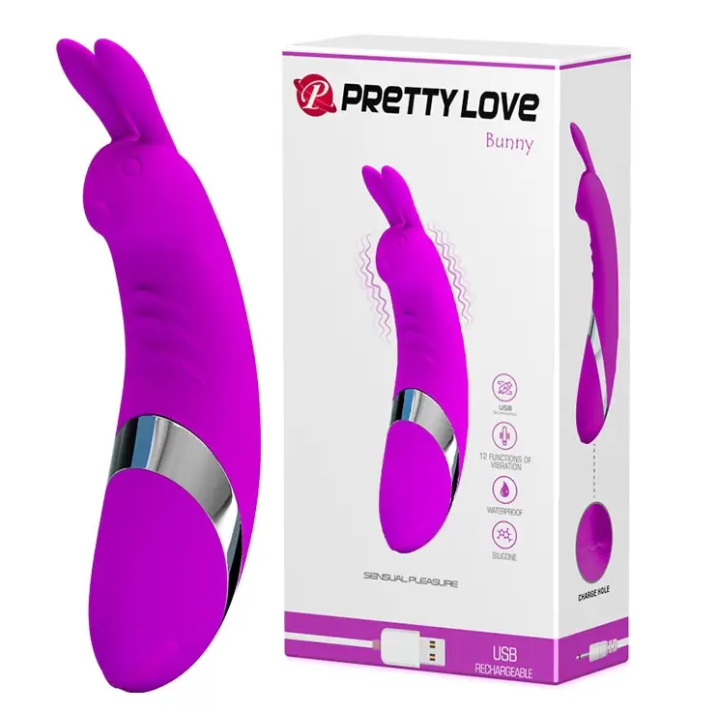 Стимулятор клітора PRETTY LOVE - Bunny, 12 функцій вібрації