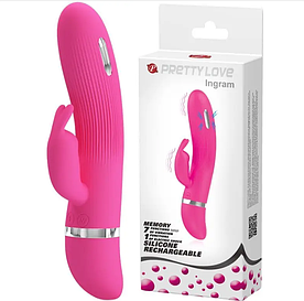 Вібратор Pretty Love «Ingram» із стимулятором клітора та електростимуляцією