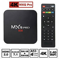 Мультимедійна ТВ приставка Amlogic 4K MXQ Pro S905 OTT TV Box 4 ядра Android 13 Чорний Медіаплеєр