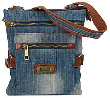 Молодіжна джинсова сумка на плече Fashion jeans bag блакитна