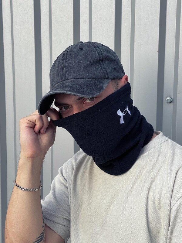 Шарф-бафф Intruder флісовий темно-синій з білим лого, фото 1