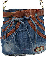 Молодежная джинсовая сумка в форме женской юбки Fashion jeans bag синяя SV