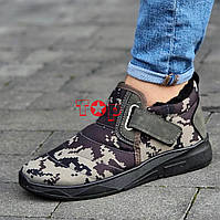 Тільки 40р і 41р! Черевики чоловічі зимові короткі хакі піксель дутіки Ботинки мужские зимние короткие хаки (Код:3079)