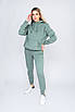 Костюм спортивний жіночий утеплений худі з капюшоном фісташковий 3880 (2000000090184), фото 2